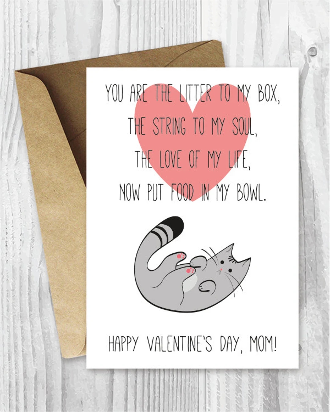 Funny Printable Valentine s Day Mom Card Cat Moms Valentine From Cat Pet Valentines Card Poem From The Cat Card Instant Download Etsy