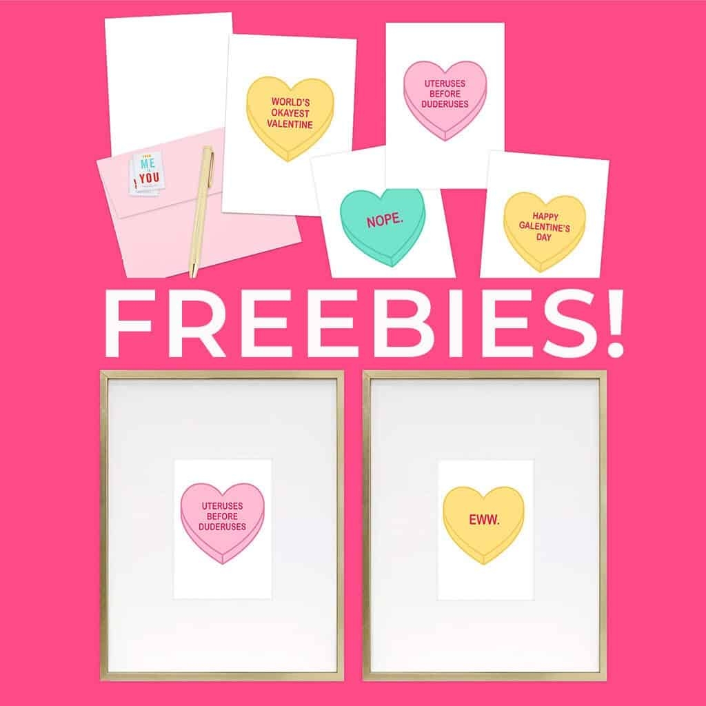 Funny Valentine Freebies 30 FREE Art And Card Printables 