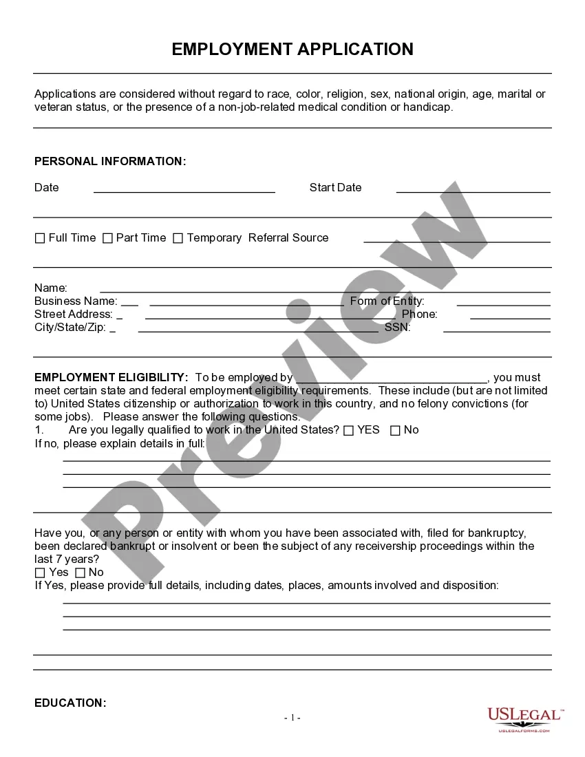 Georgia Employment Application For Author Printable Job 