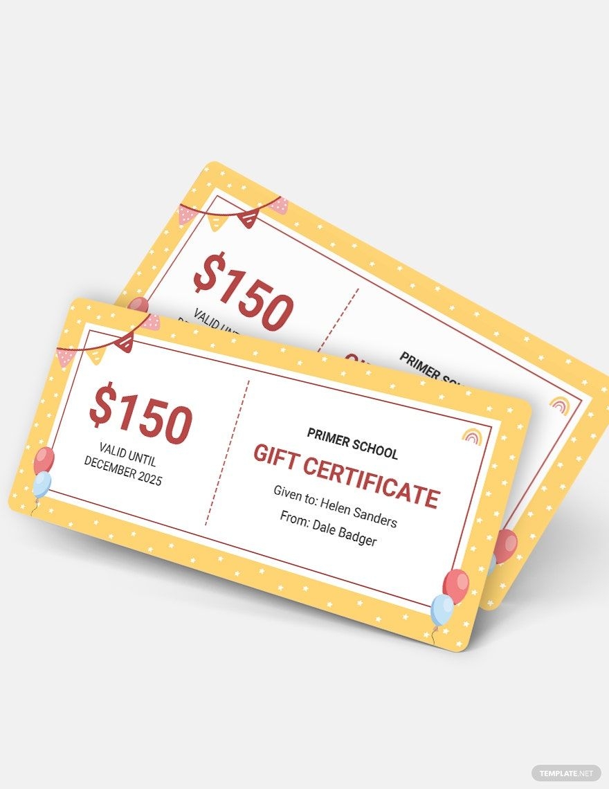 Gift Certificate For Kids Template In Pages Word Publisher Google Docs Download Template