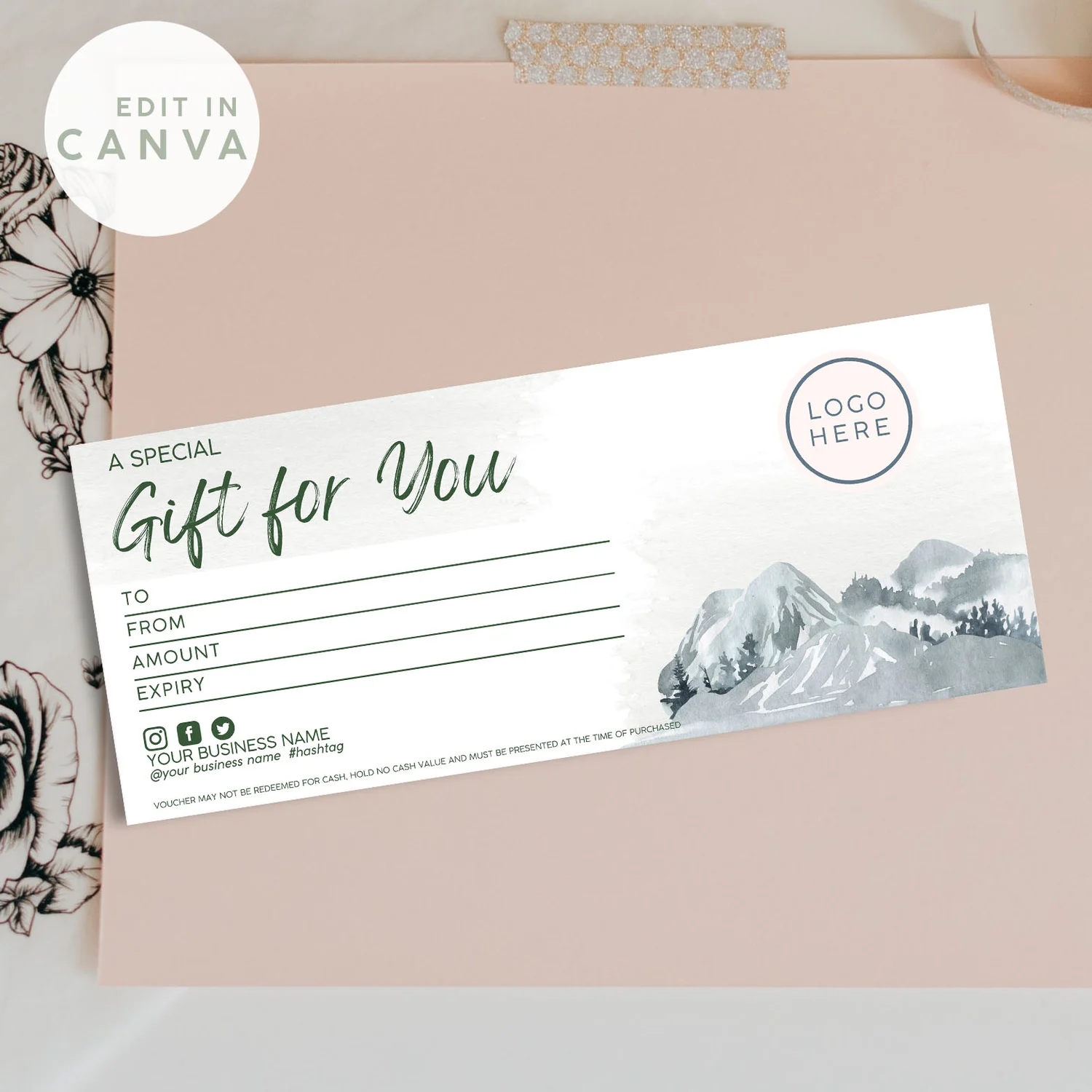 Gift Voucher Coupon Travel Gift Certificate Template Printable Travel Agent Gifts For Clients Gifts For Men Small Business Gift Cards GC017