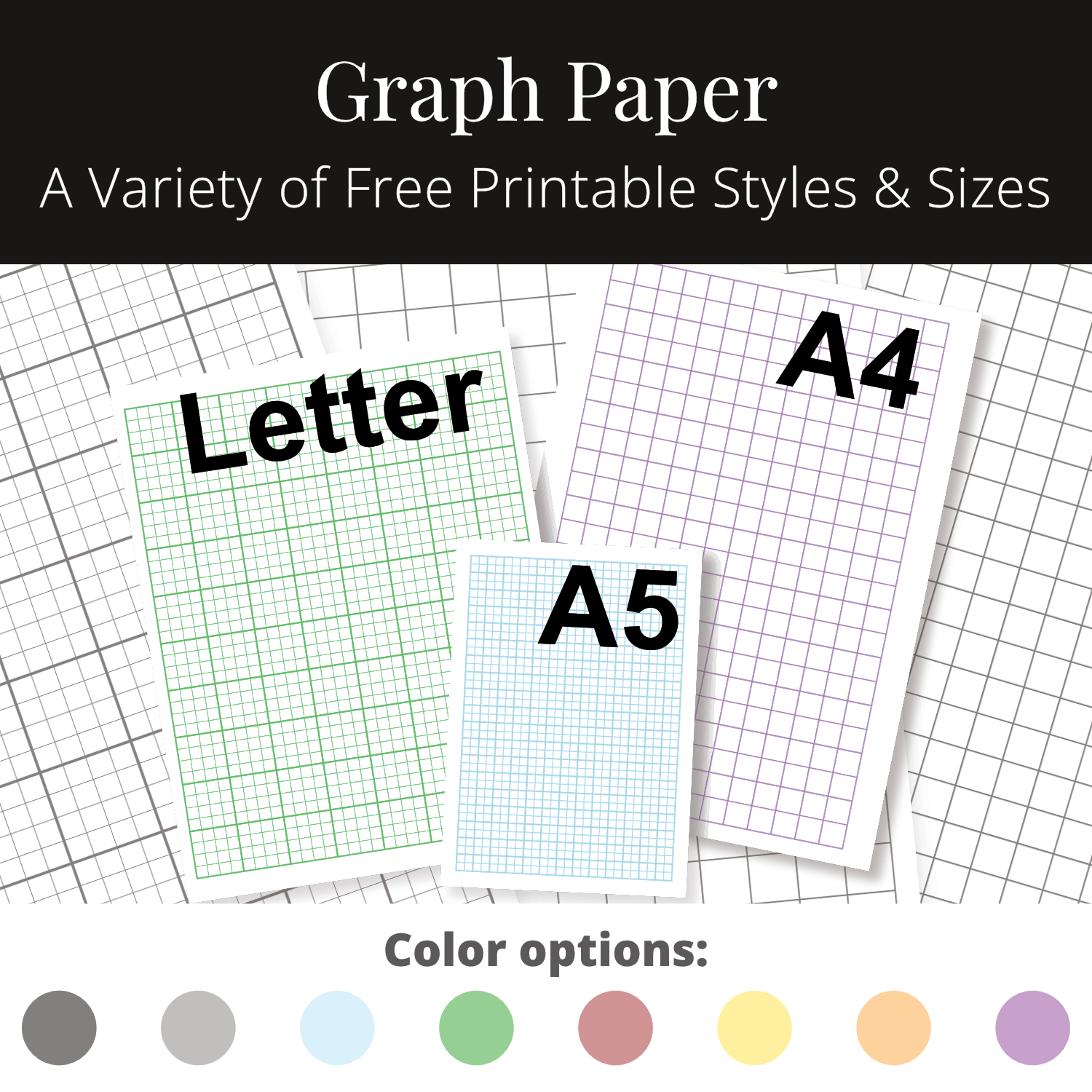 graph paper free printables letter a4 and a5 sizes