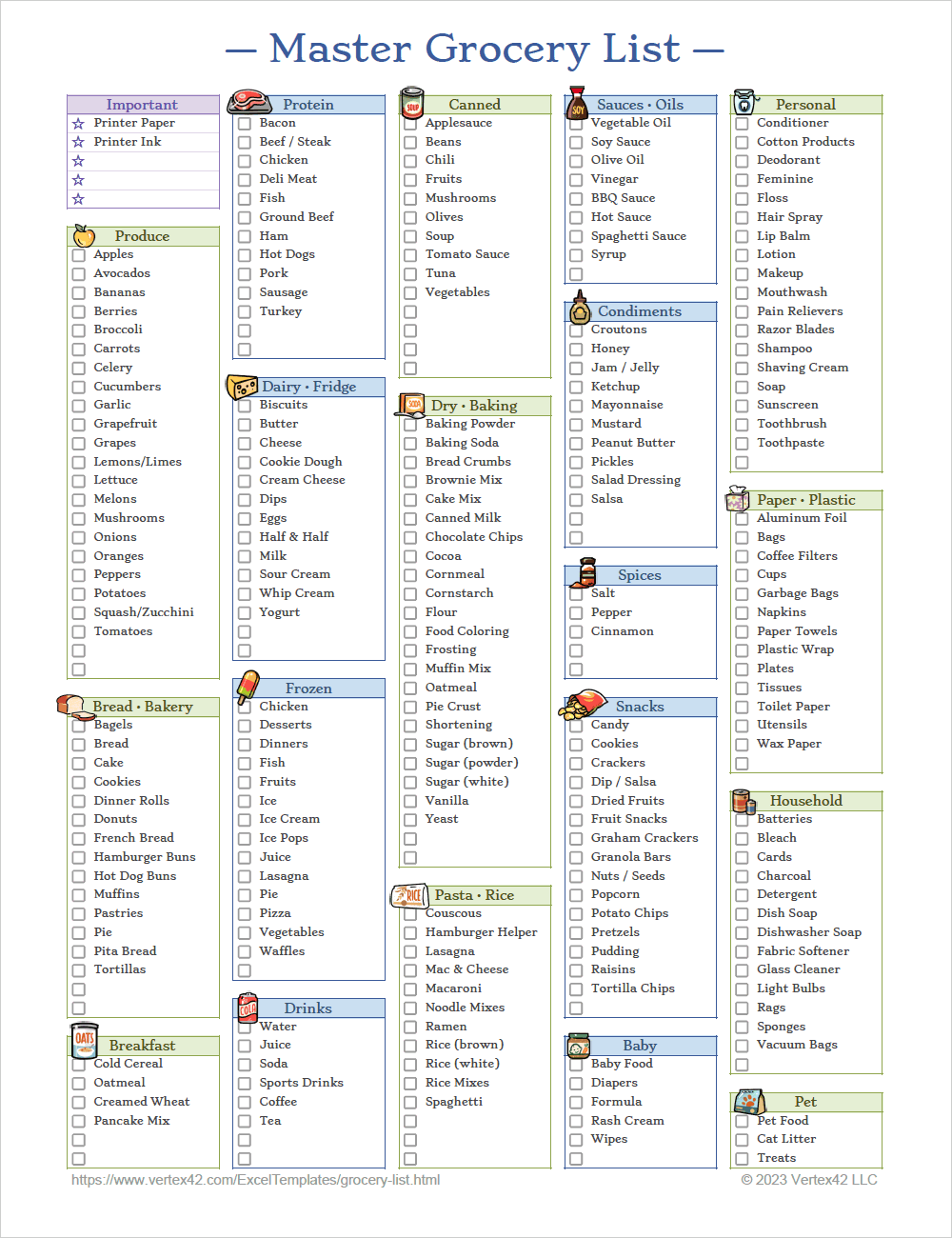 Grocery List And Shopping List Templates Worksheets Library