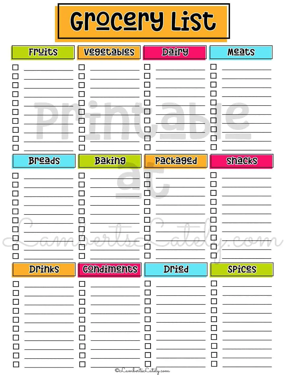 Grocery List Template Free Printables Lamberts Lately