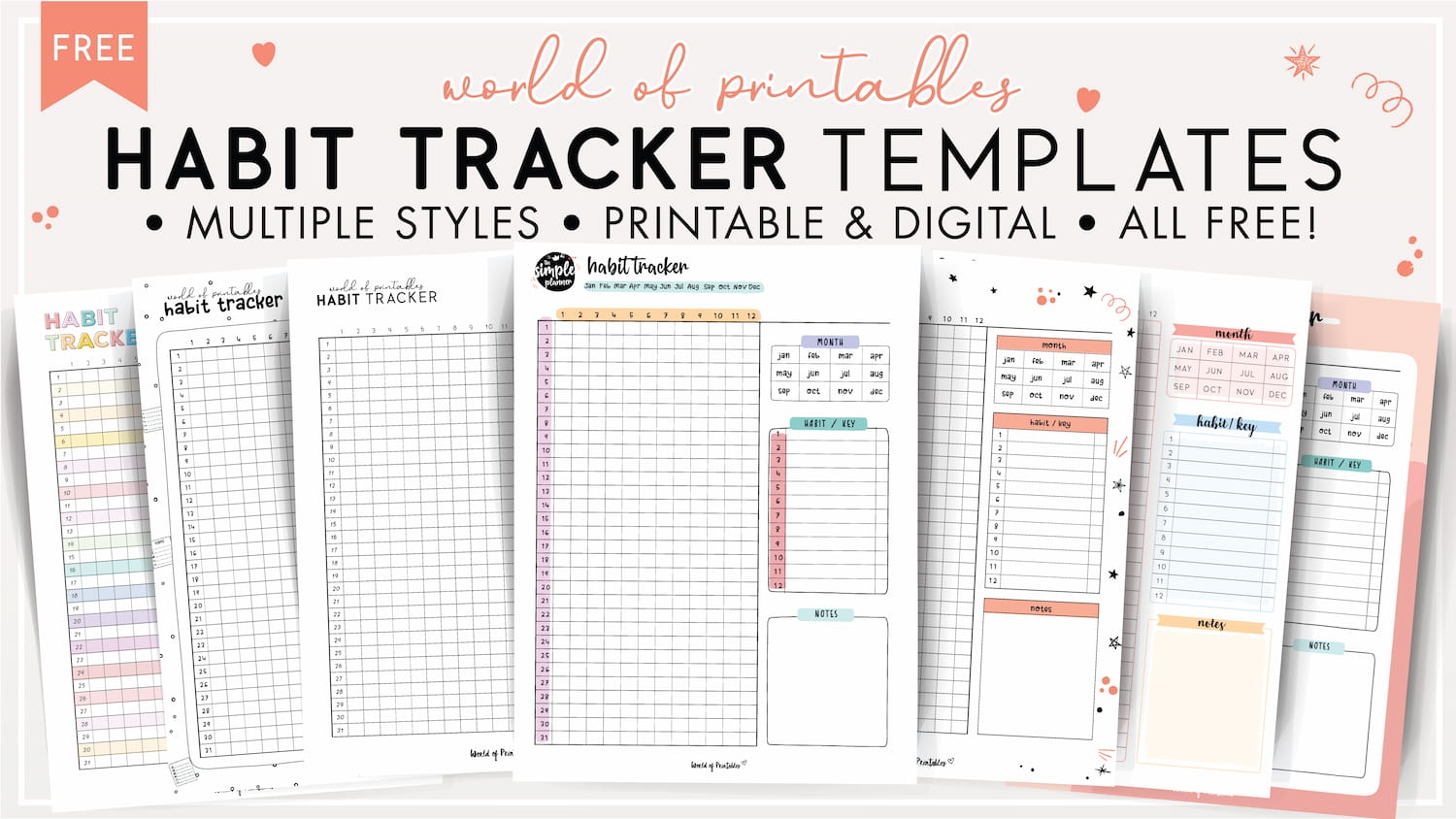 Free Printable Habit Tracker Stickers