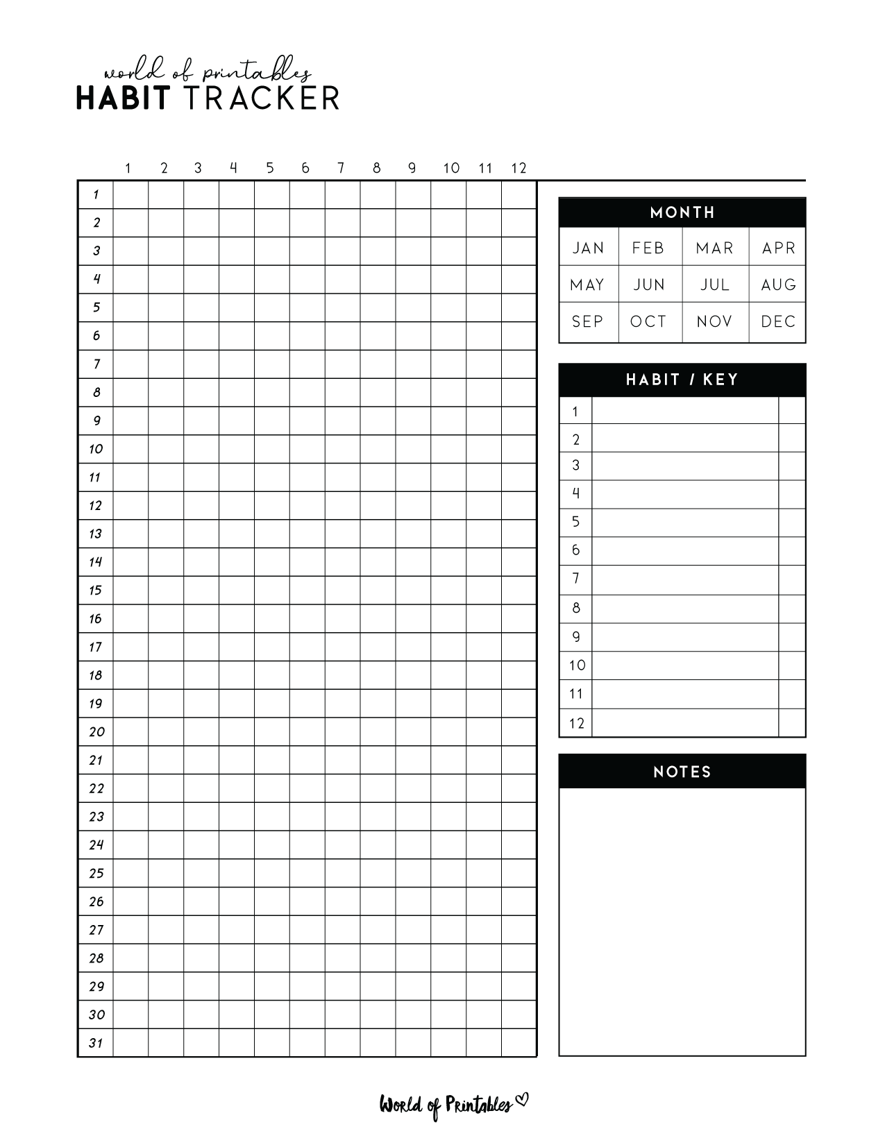 Habit Tracker Templates World Of Printables