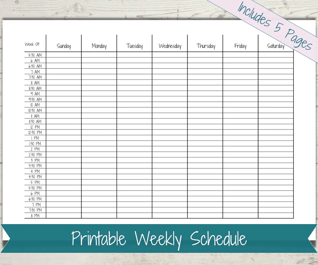 Free Printable Weekly Planner With Time Slots