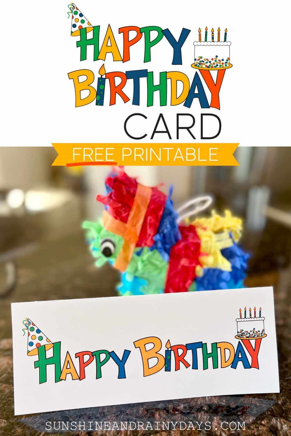 happy birthday card free printable sunshine and rainy days