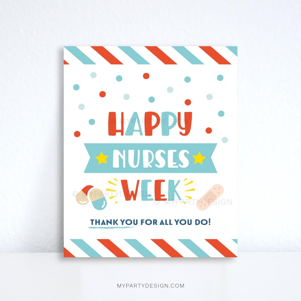 Happy Nurses Week Sign Printable PDF My Party Design