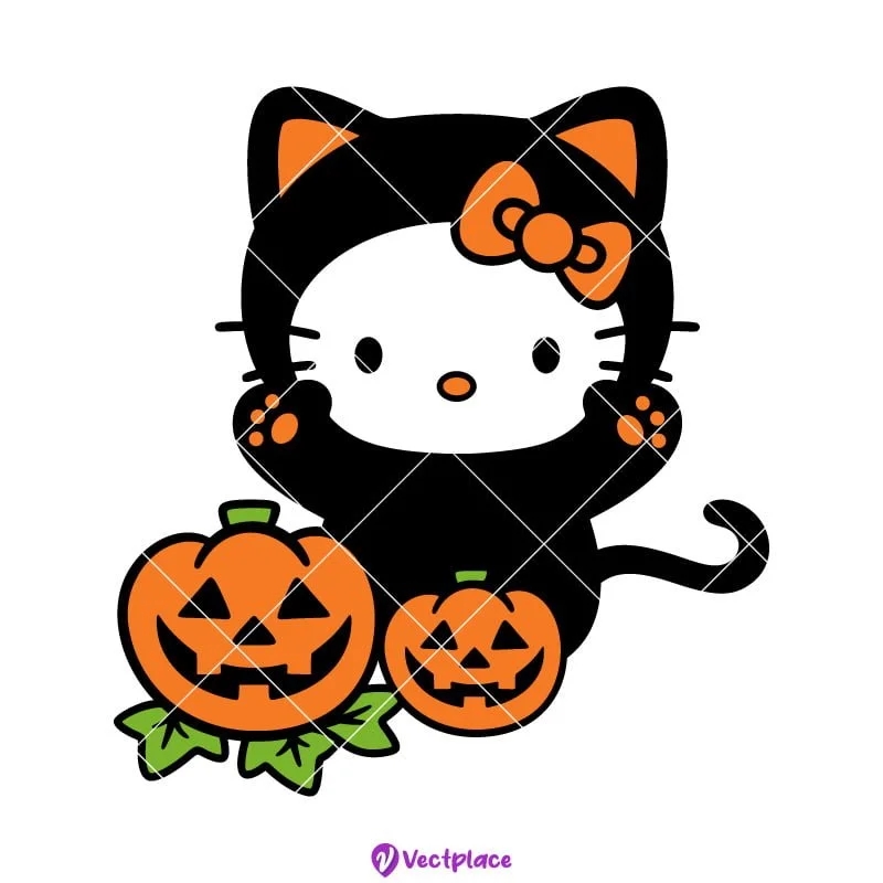 Hello Kitty With Pumpkin SVG Halloween SVG Vectplace