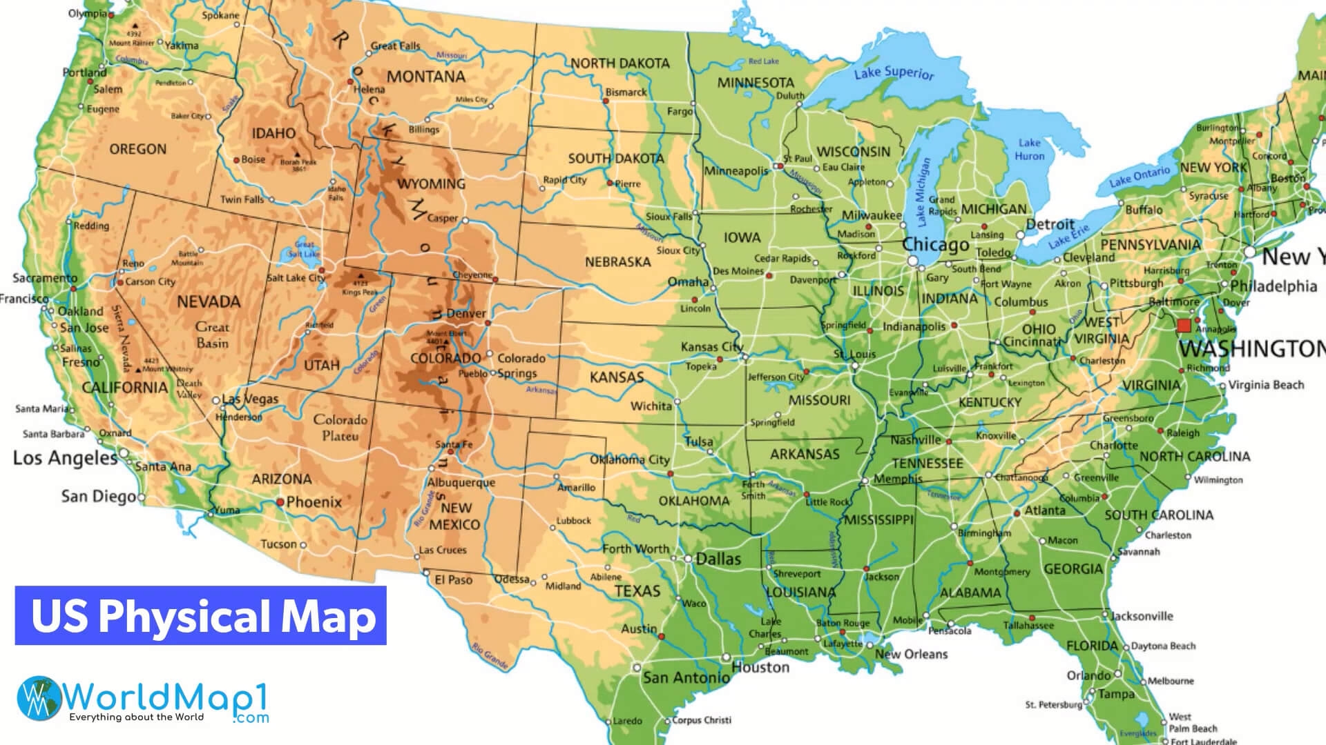 Free Printable Us Map With Cities