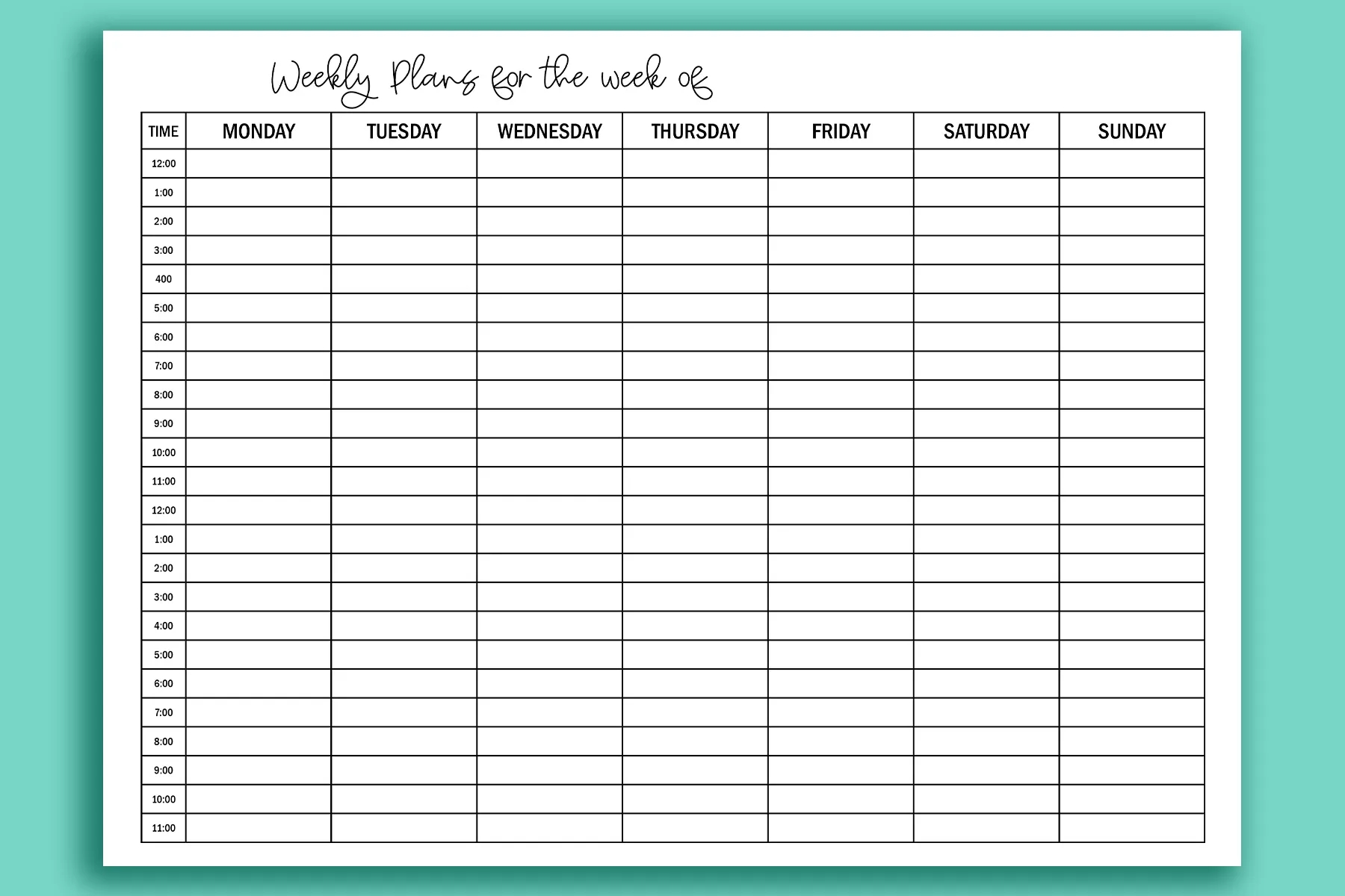 Hourly Weekly Planner Productivity Planner Tips