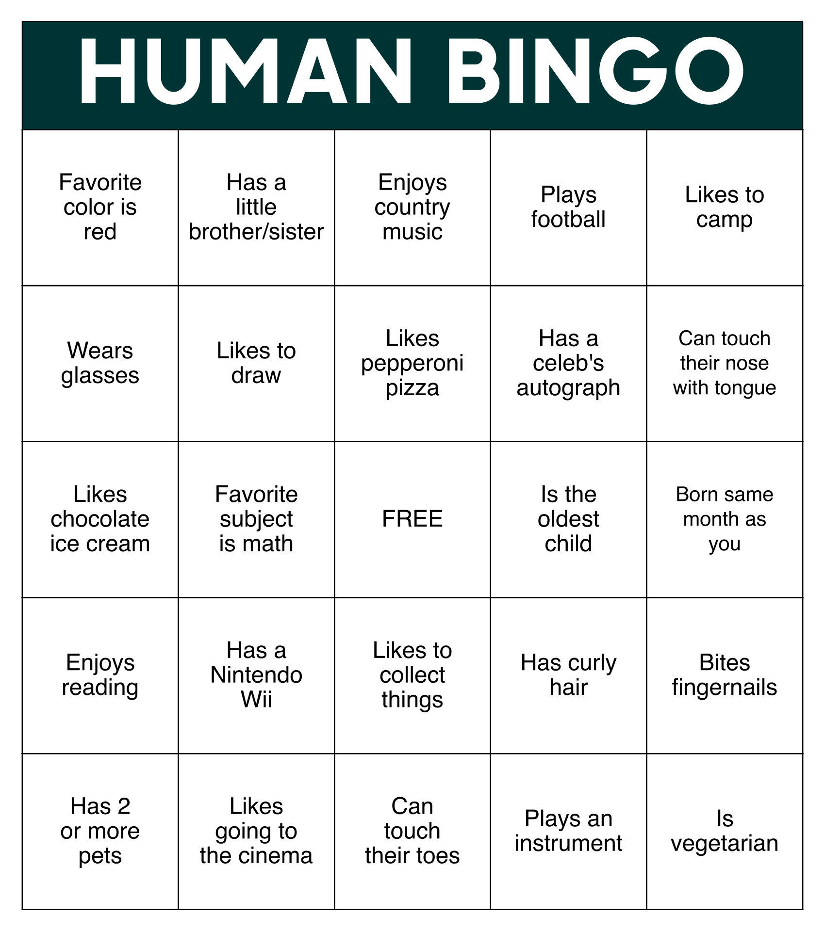 Human Bingo Templates 20 Free PDF Printables Printablee