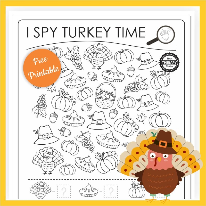 I Spy Thanksgiving Free Printable Game Your Therapy Source
