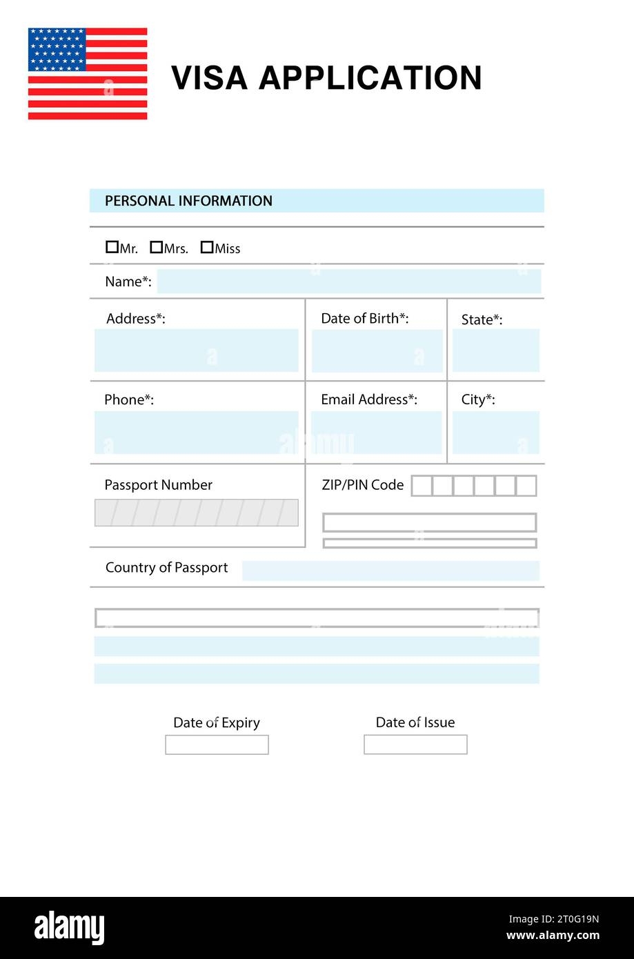Free Printable Application For Embassy Visa