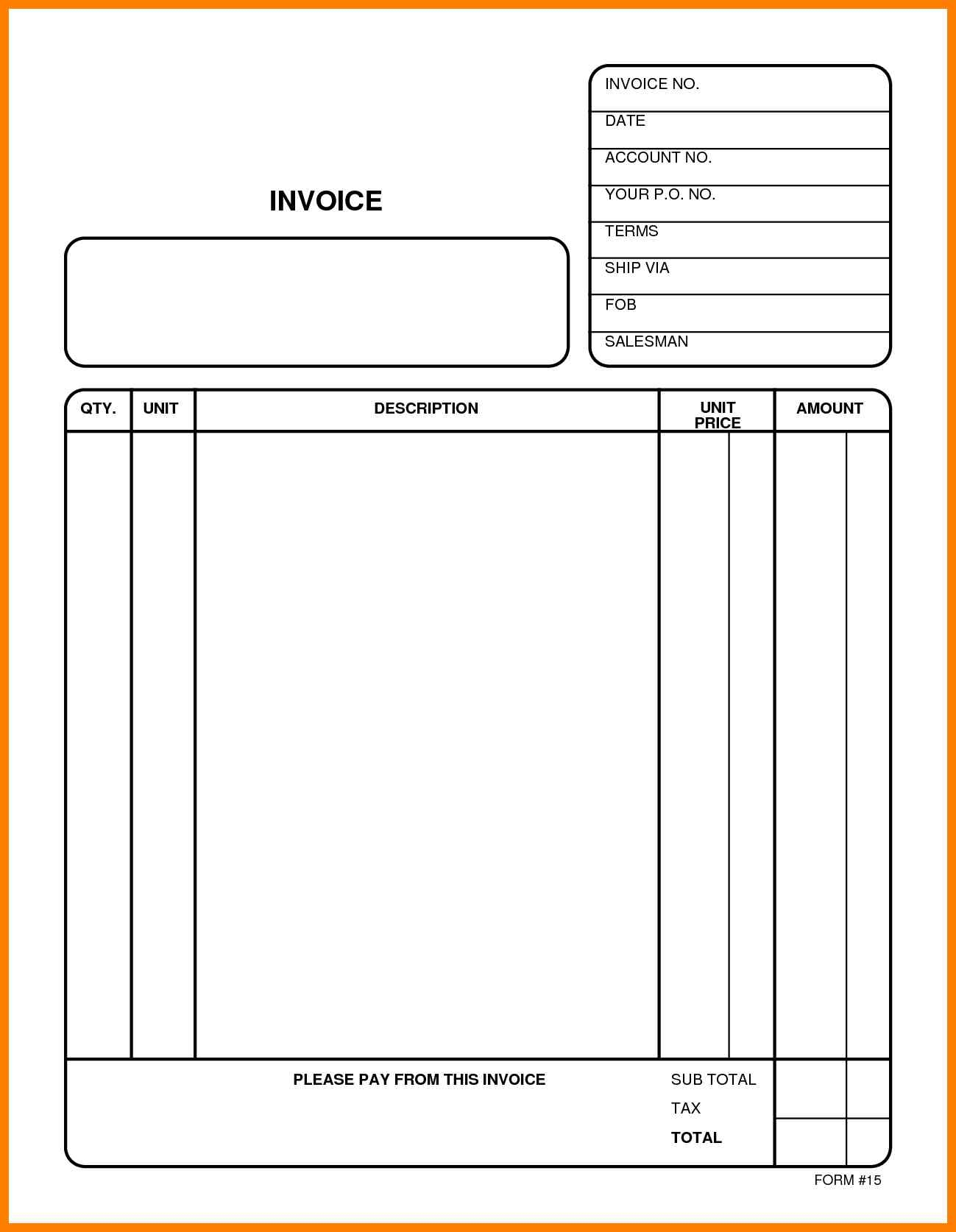 Invoice Template Free Printable Invoice