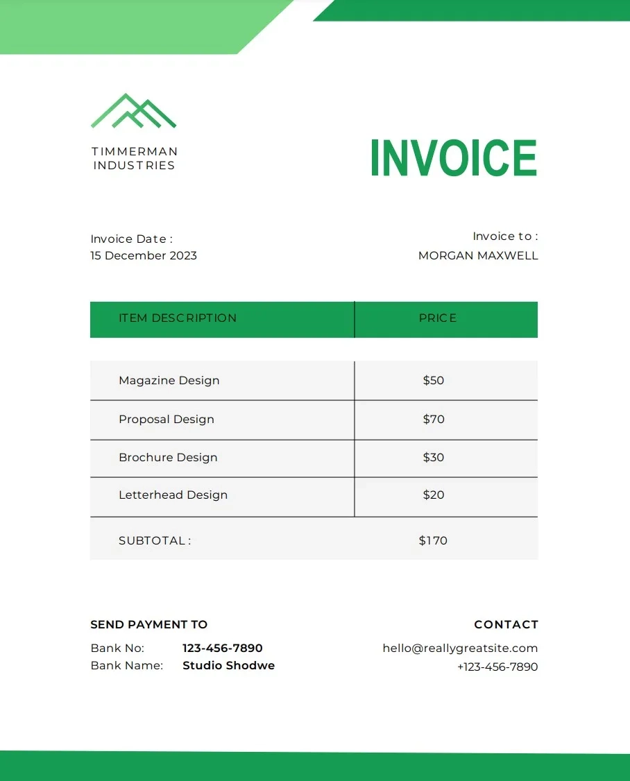 Free Printable Invoices Pdf Samples