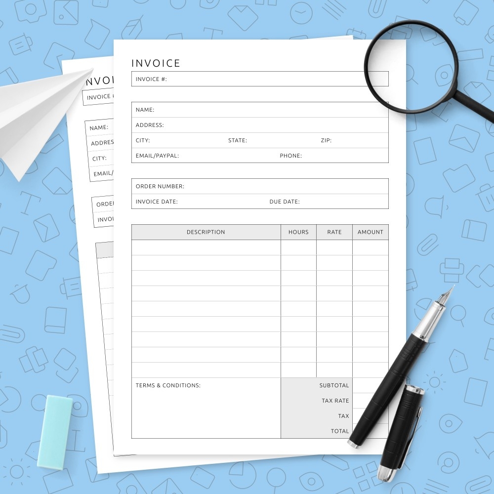 Free Blank Invoice Templates Printable Pdf