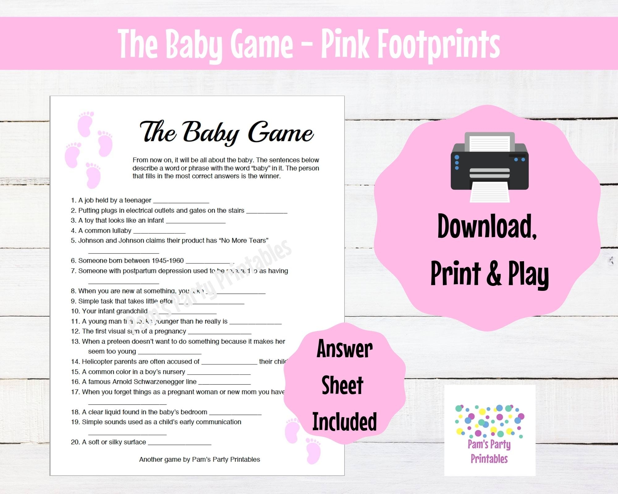 Free Printable Baby Shower Games For Girl