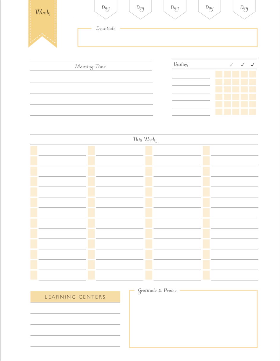 Homeschool Daily Planner Free Printable