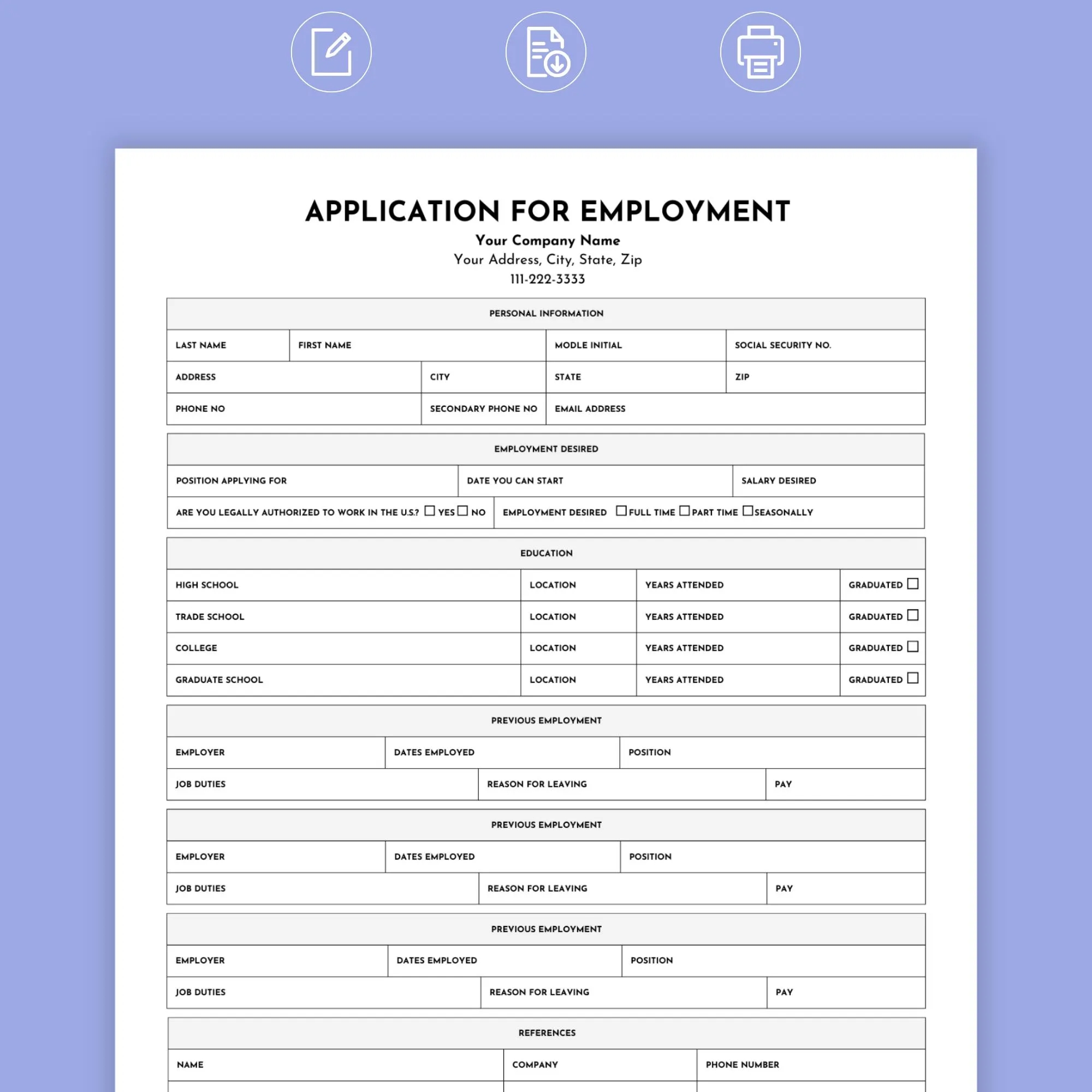 Job Application Tracker Printable Etsy