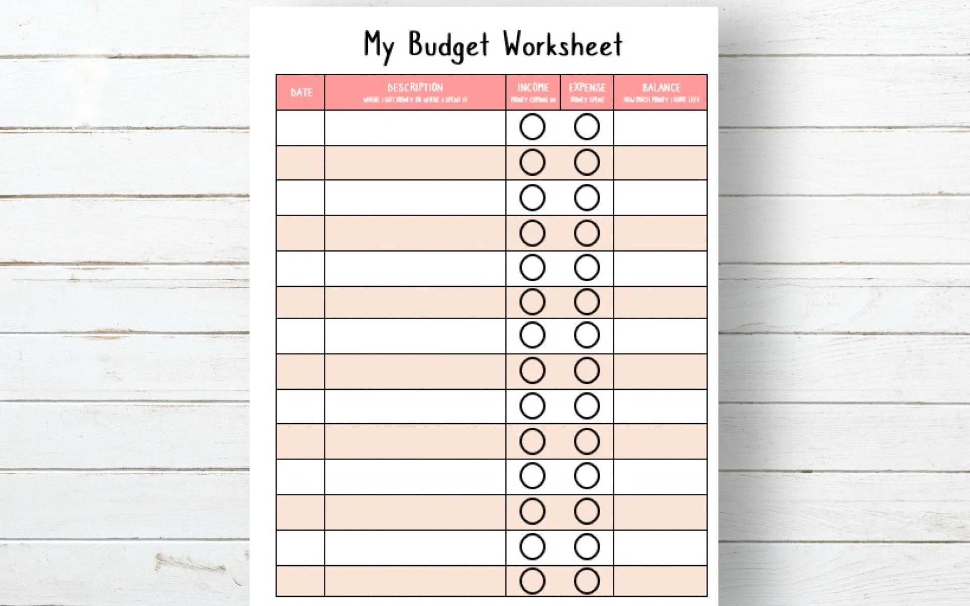 kids budget worksheet instant download etsy