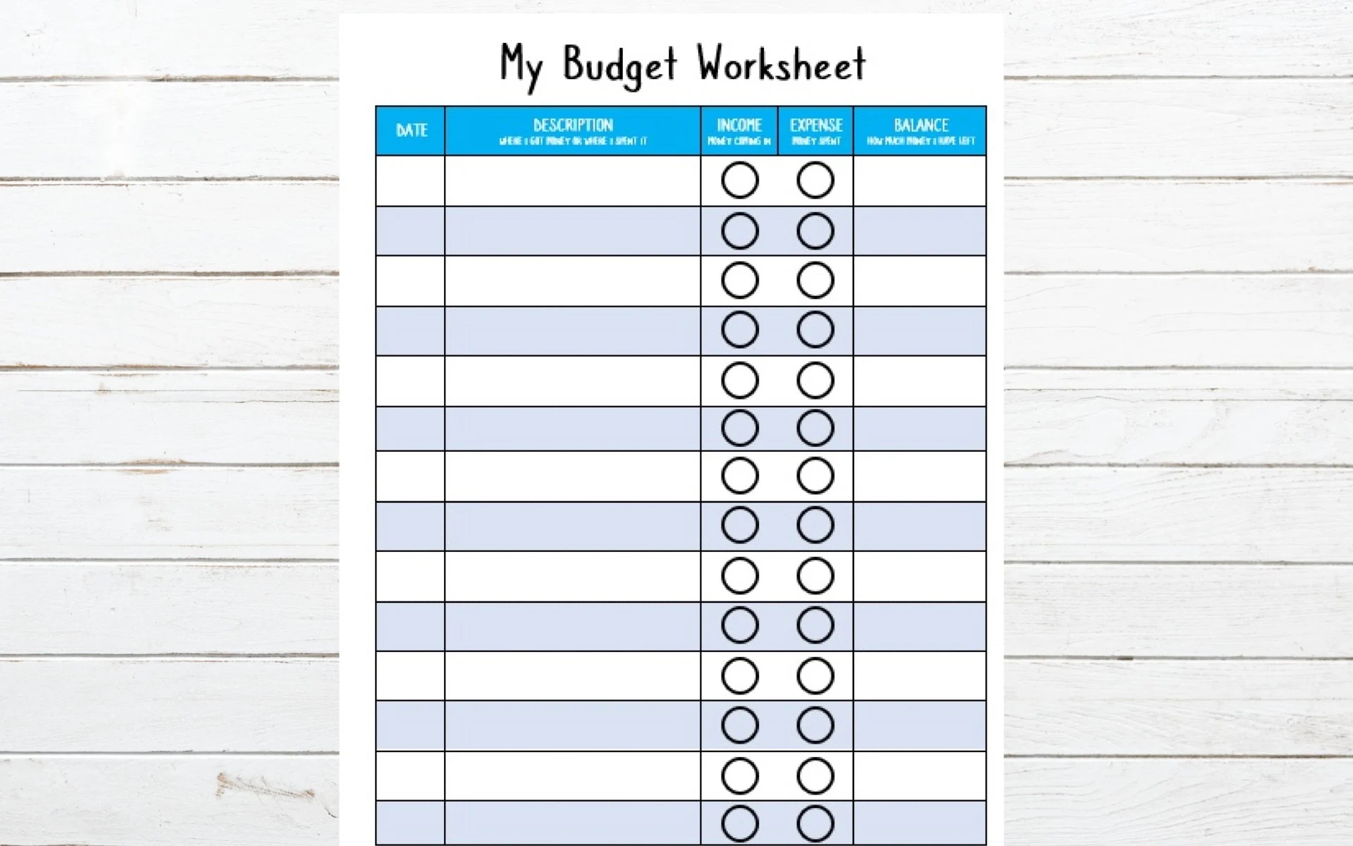 Kids Budgeting Worksheet Instant Download Etsy