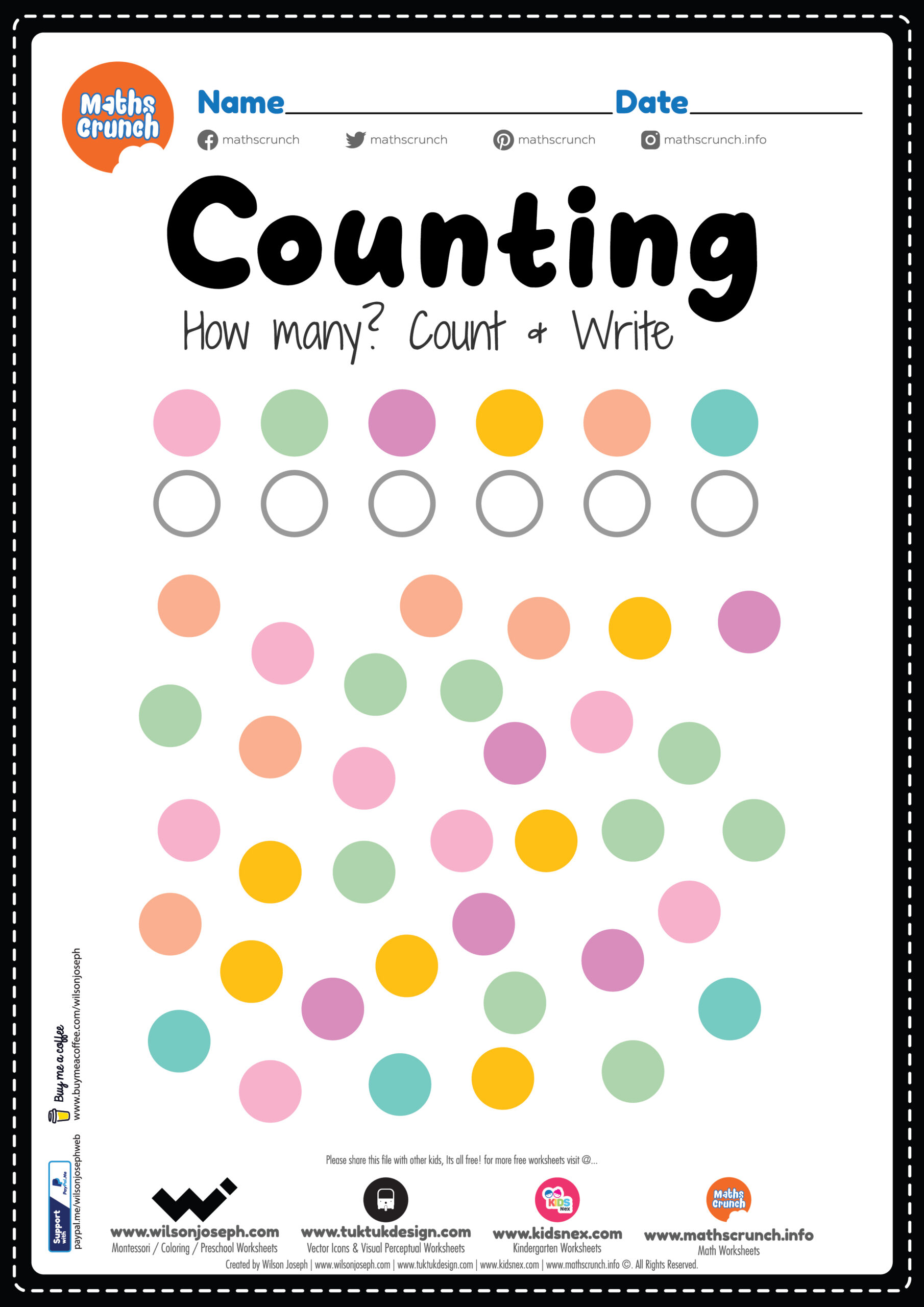 kindergarten math counting worksheet free printable pdf for kids