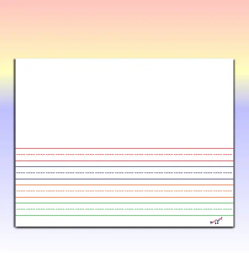 Kindergarten Writing Paper Landscape Mult Color Printable Lined Paper PDF Etsy