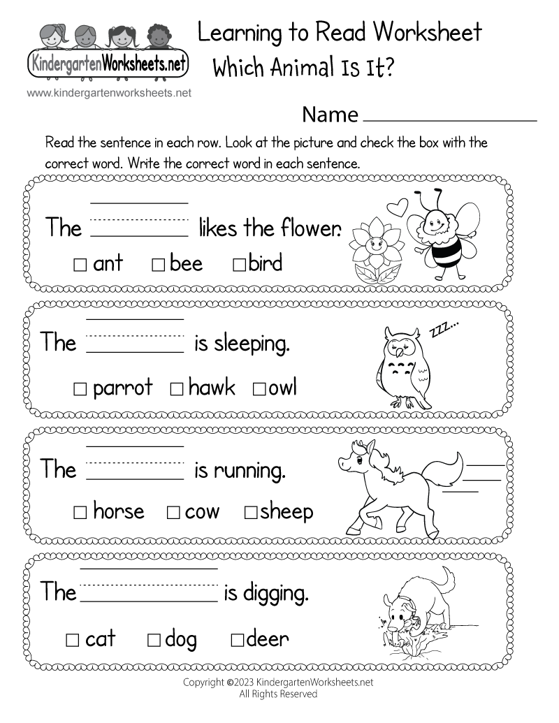 learning to read worksheet free printable digital pdf