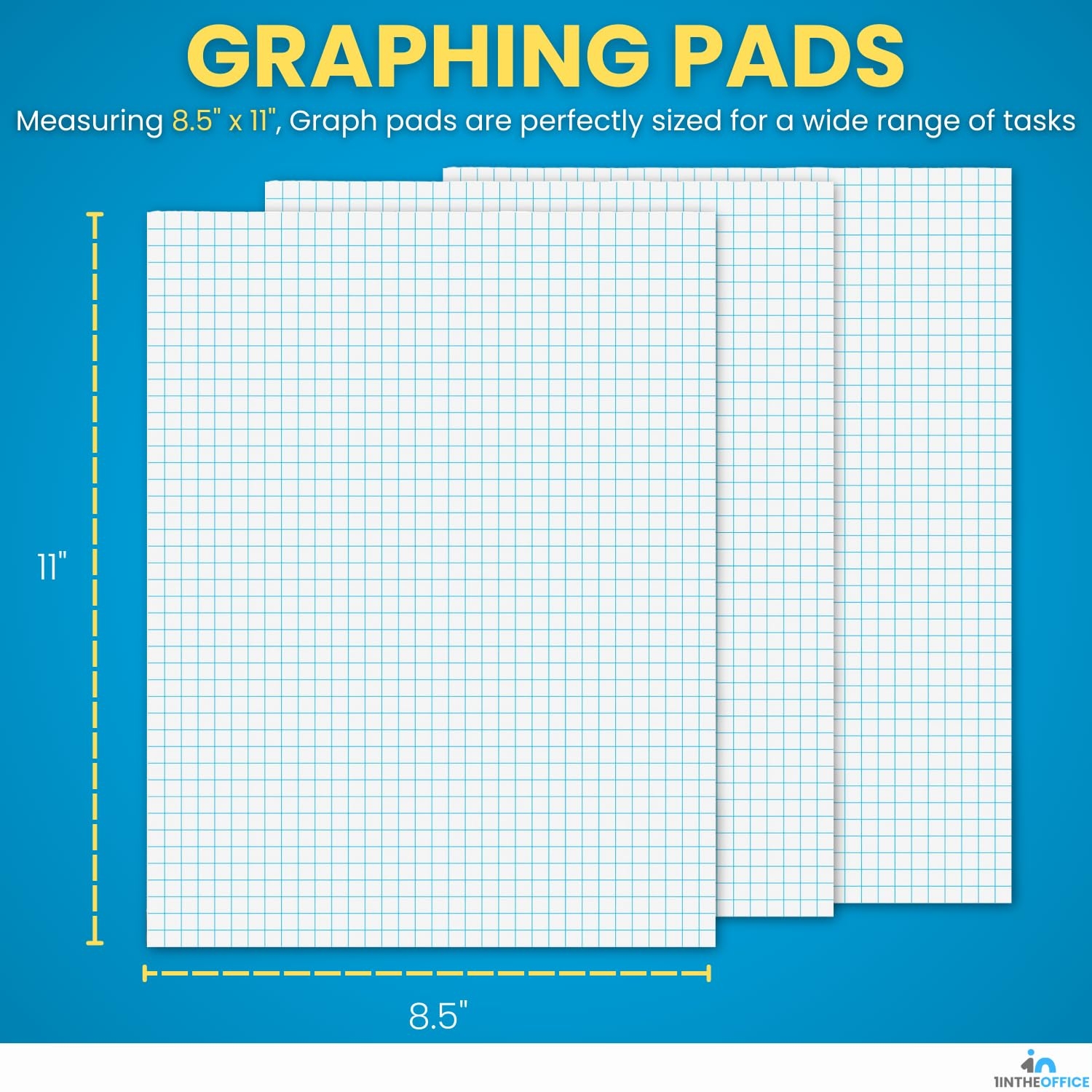 Legal Pads 8 5 X 11 1InTheOffice Graph Paper Pads 8 5x11 Quadrille Grid 50 Sheets Pad 6 Pack Writing Paper