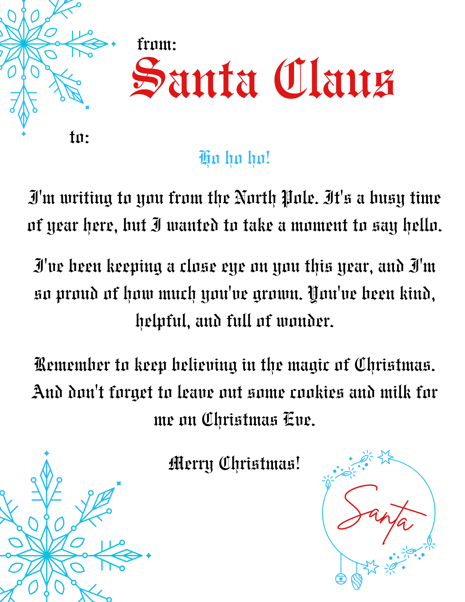 Letter From Santa Nannies And Mommies