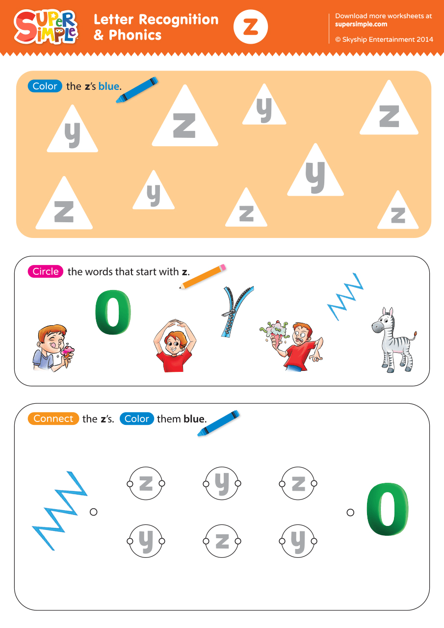Letter Z Free Printable Worksheets