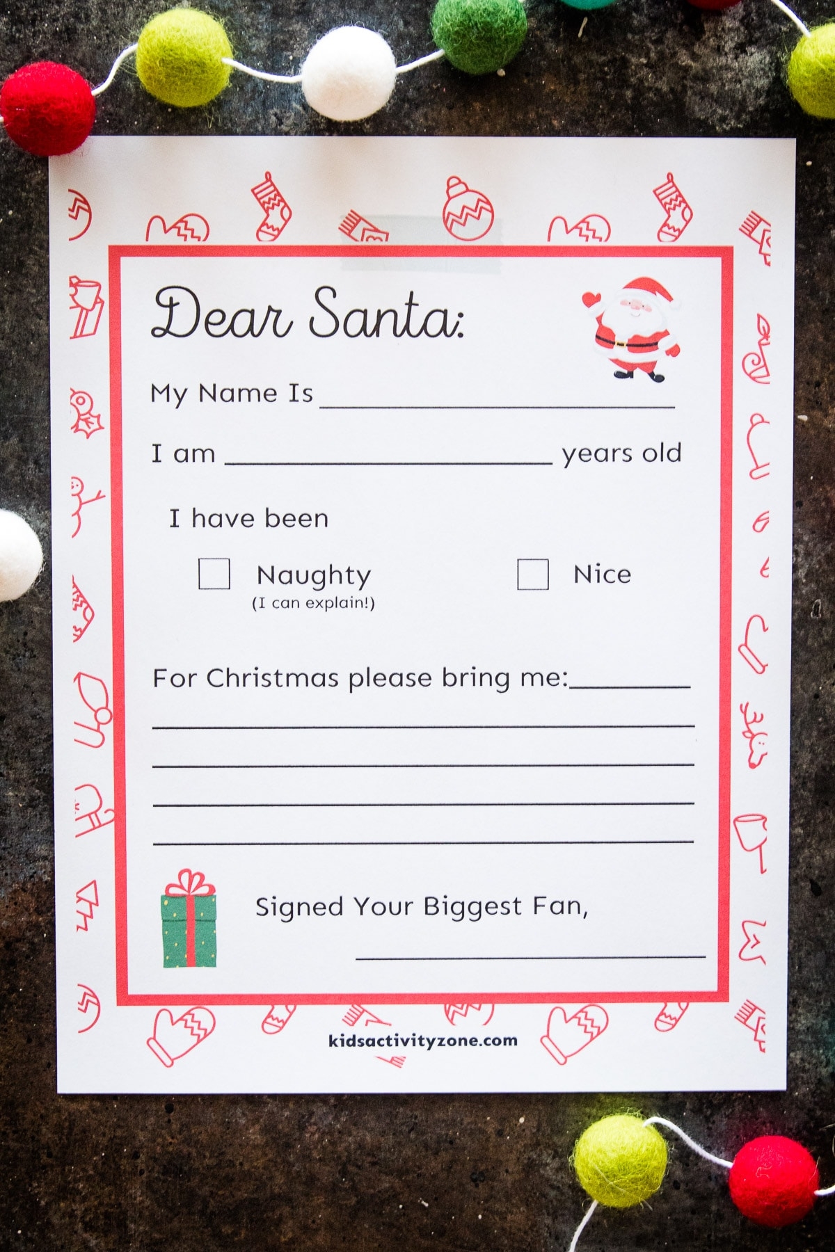 Letter To Santa Template Free Download Kids Activity Zone