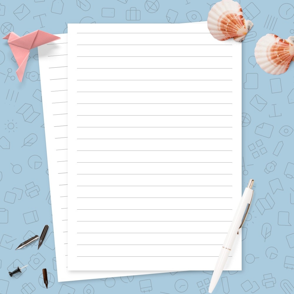 Lined Paper Template 10mm Template Printable PDF