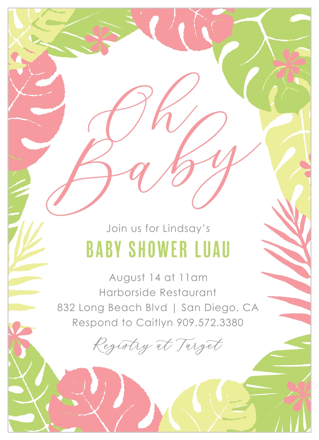 Little Luau Baby Shower Invitations By Basic Invite