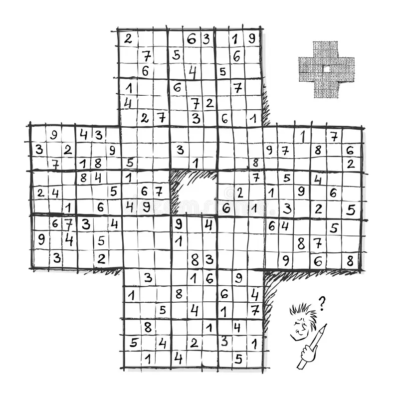 Logic Sudoku Game For Children And Adults Big Size Puzzle With 4 Squares Difficult Level Stock Vector Illustration Of Drawn Draw 227362687