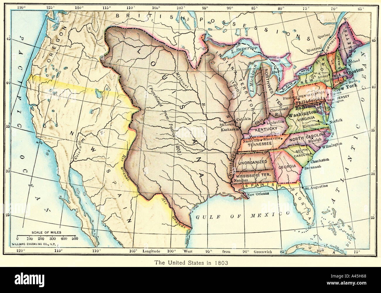 Louisiana Purchase Map 1803 Hi res Stock Photography And Images Alamy
