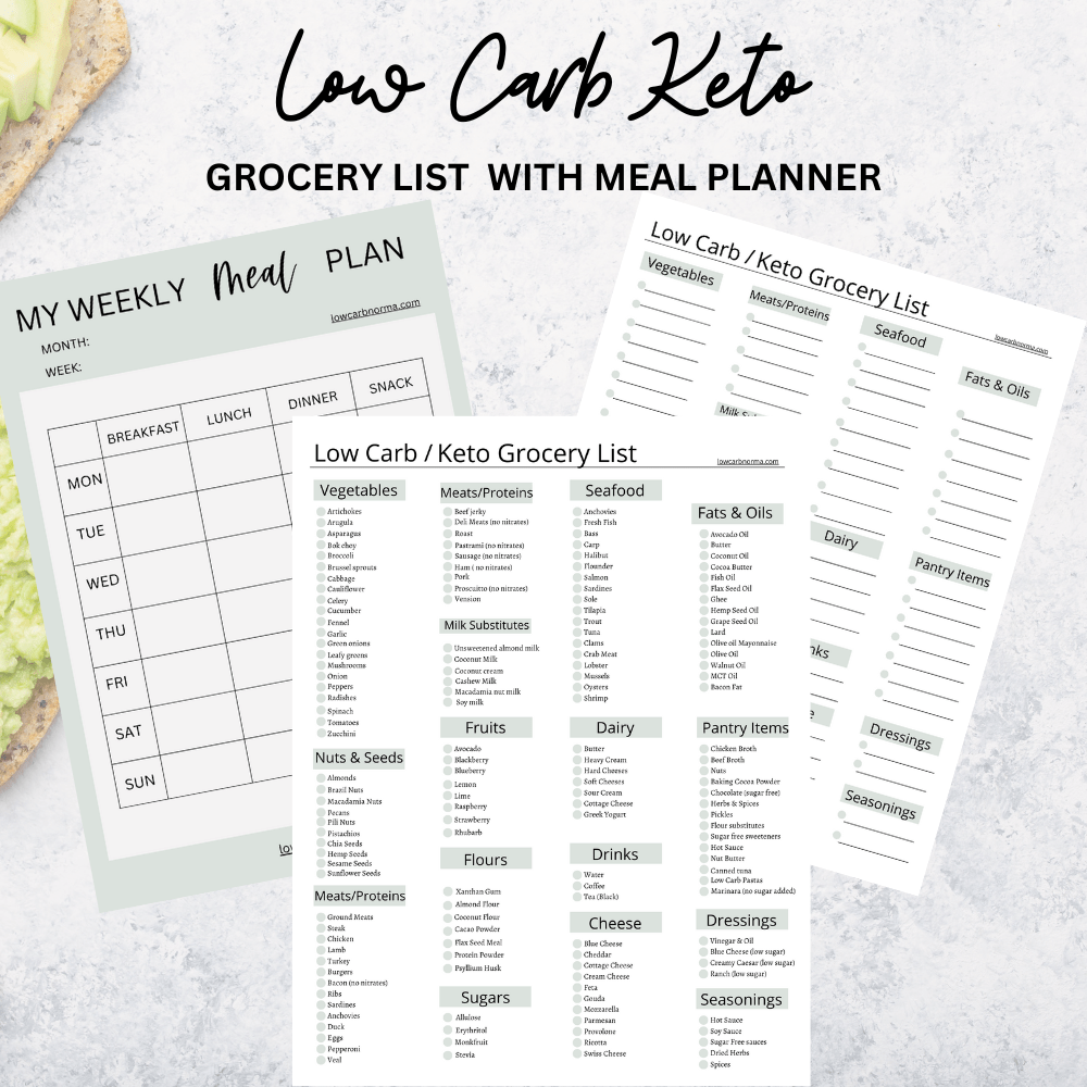 Low Carb Keto Grocery List Low Carb Norma