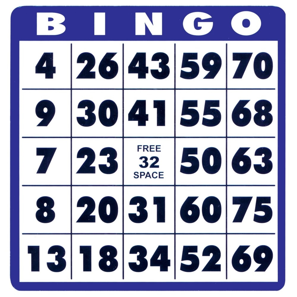 Low Vision Bingo Cards 10 Cards
