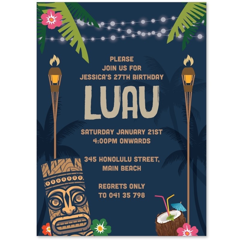 Luau Birthday Invitations