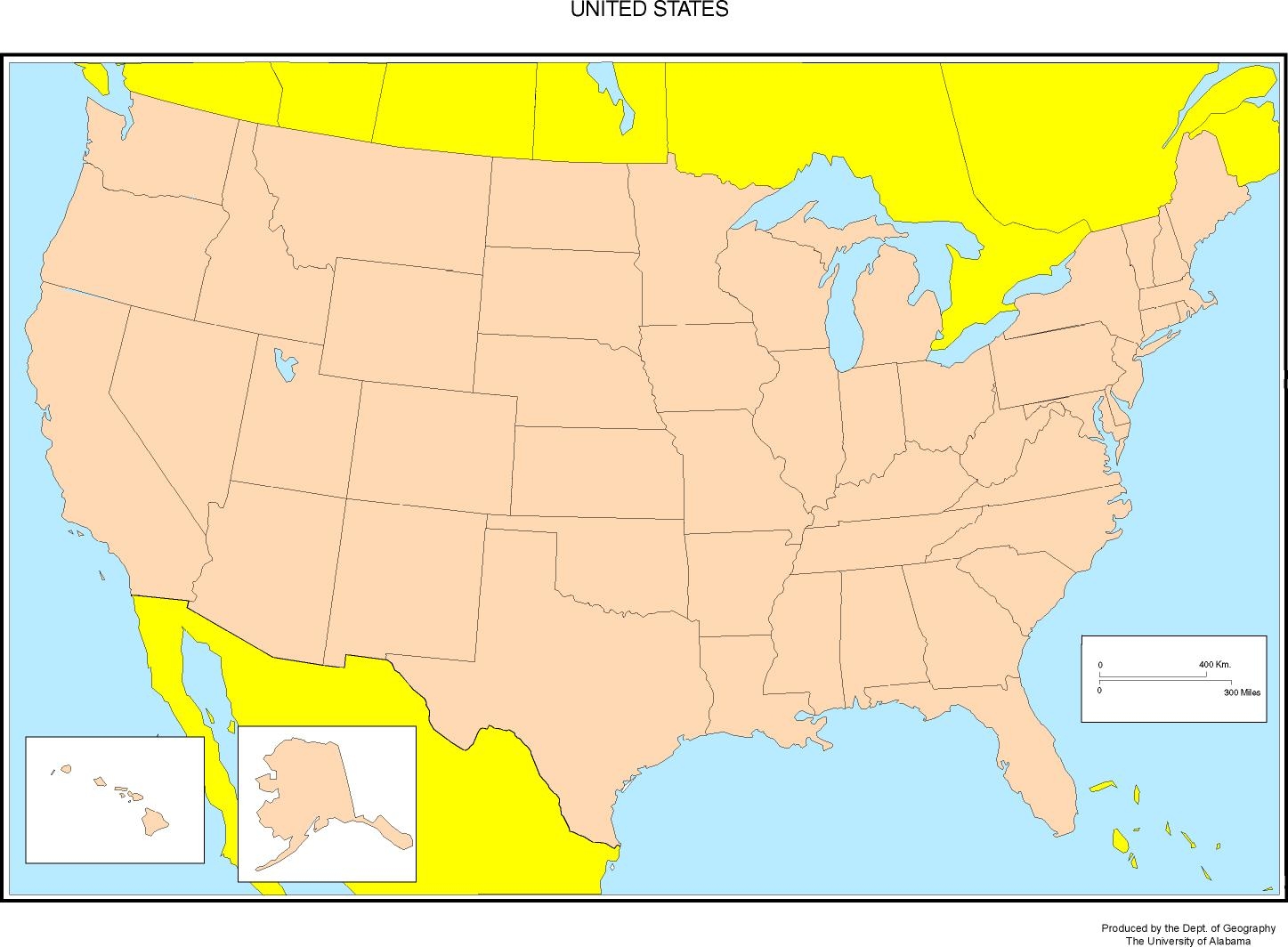 Free Printable United States Map With States