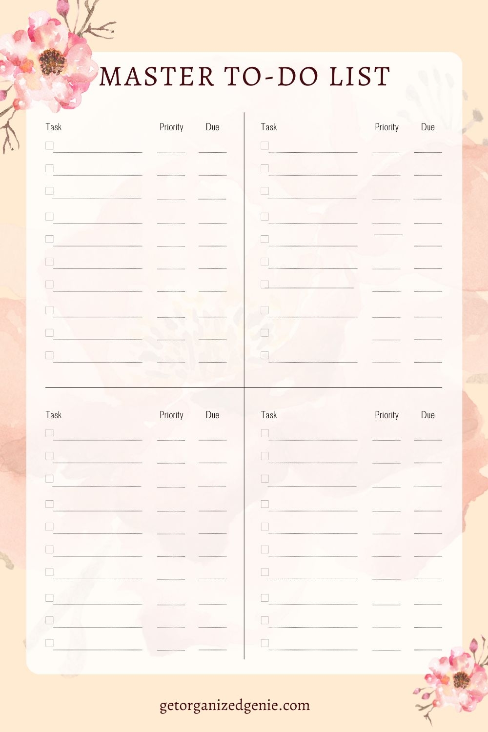 Master To Do List Template FREE Printable Tips To Boost Productivity