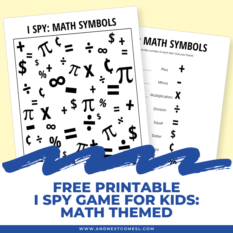 Math Themed I Spy Game Free Printable For Kids And Next Comes L Hyperlexia Resources
