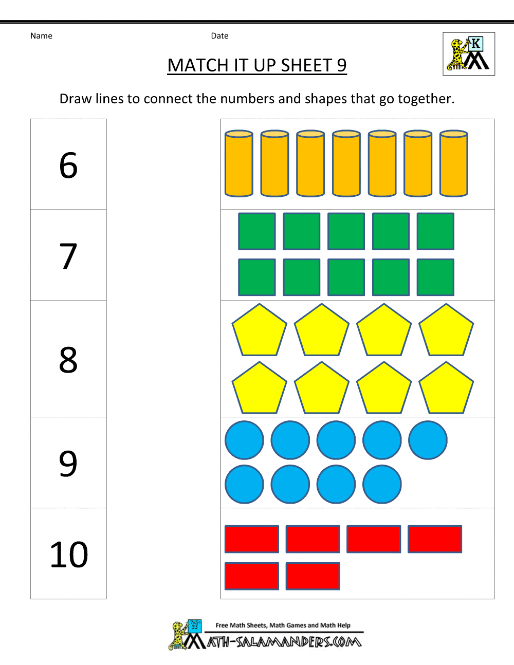 Free Printable Kindergarten Worksheets Math