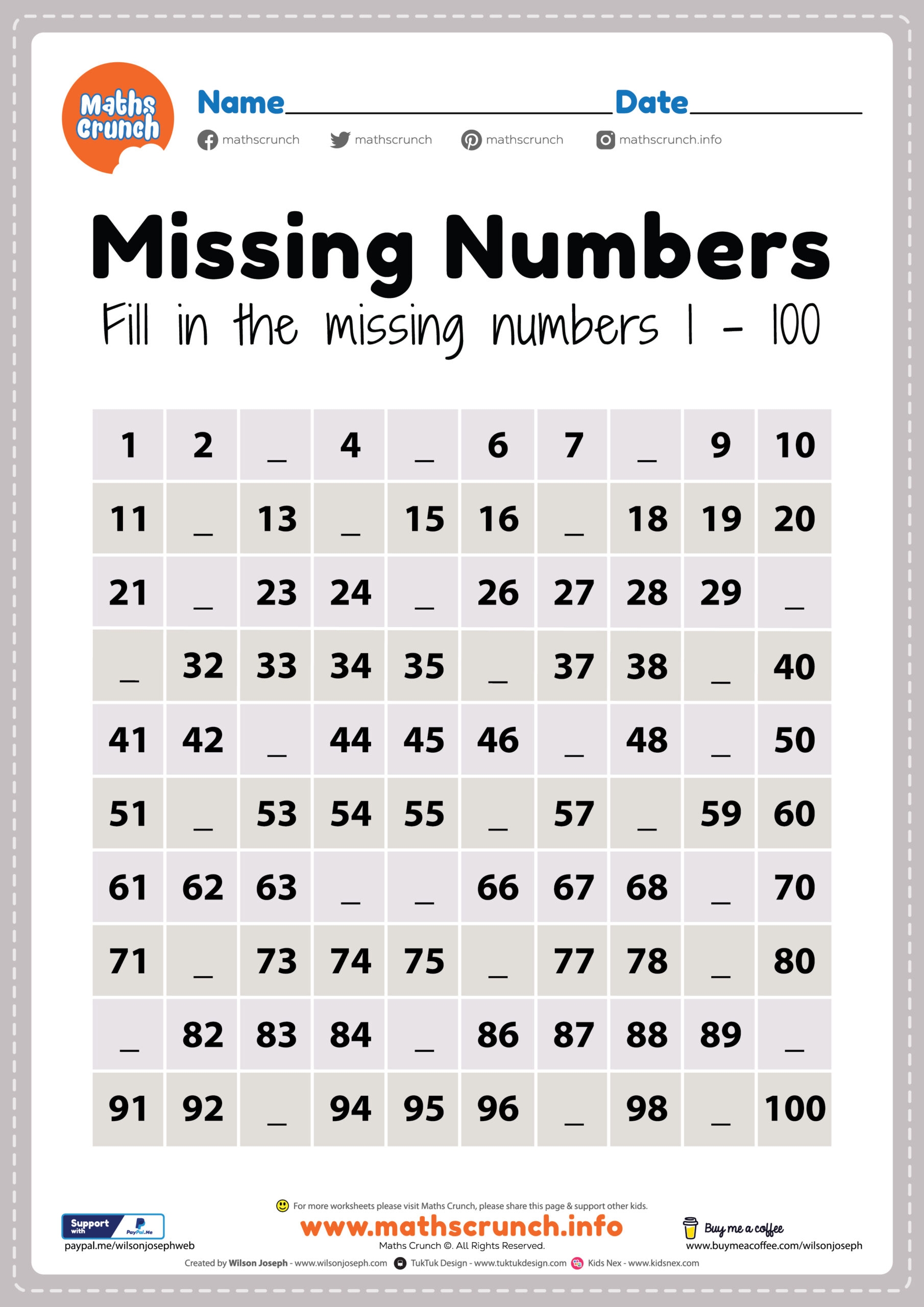 Free Math Printables For Kids