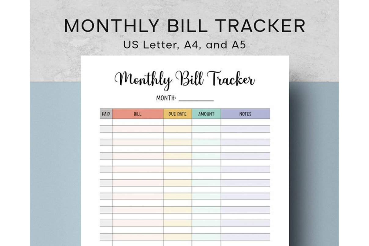Monthly Bill Payment Tracker Printable Bill Pay 1368168 Worksheets Library