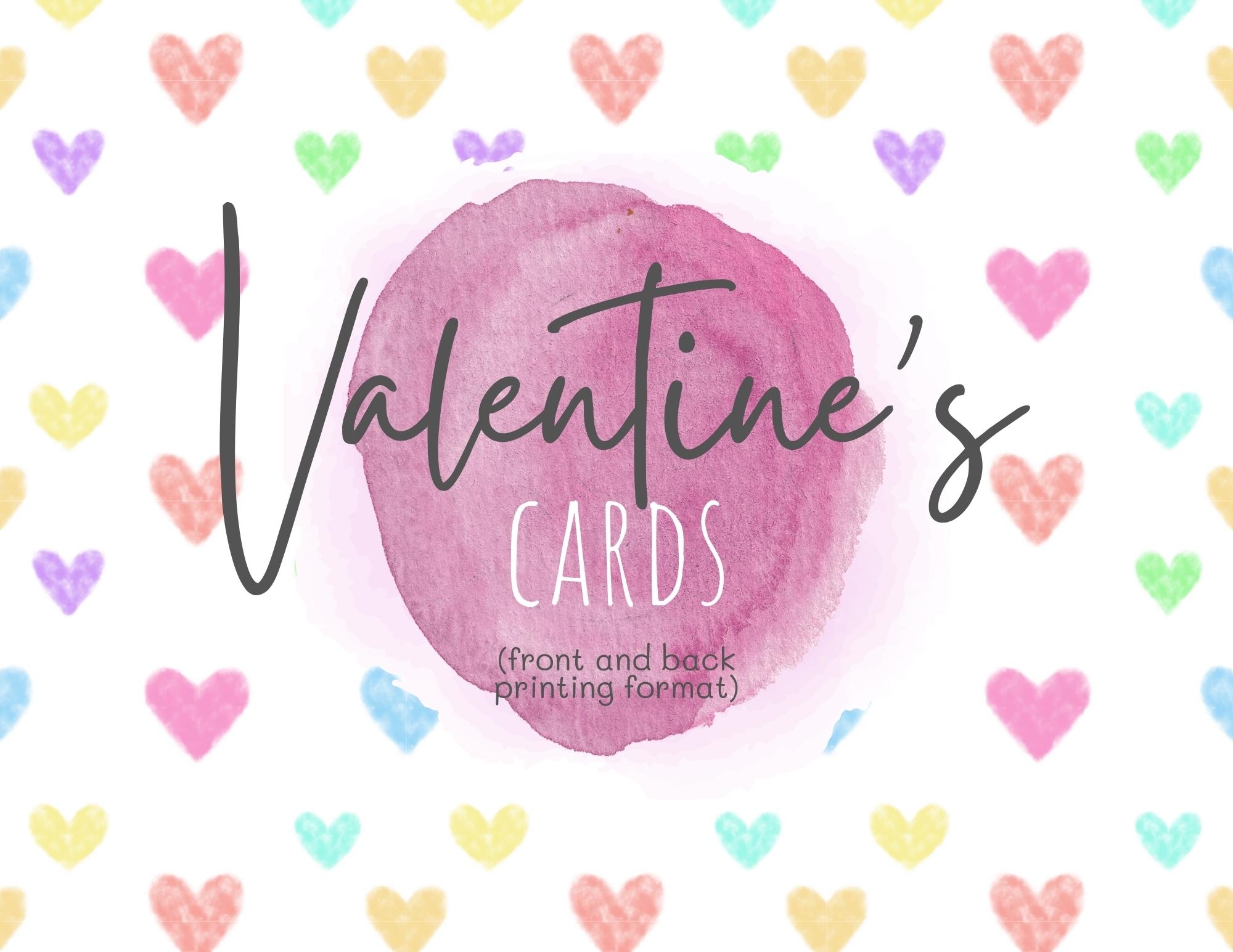 More Valentines Cards Printable Templates 3 Front And Back Card Designs KiddyCharts Shop