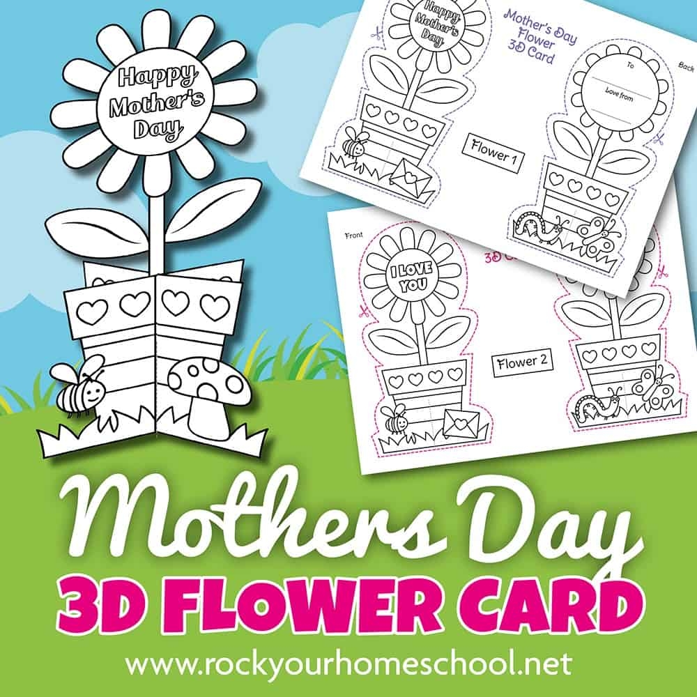 Mother s Day Cards For Kids 3D Coloring Activities Rock Your Homeschool