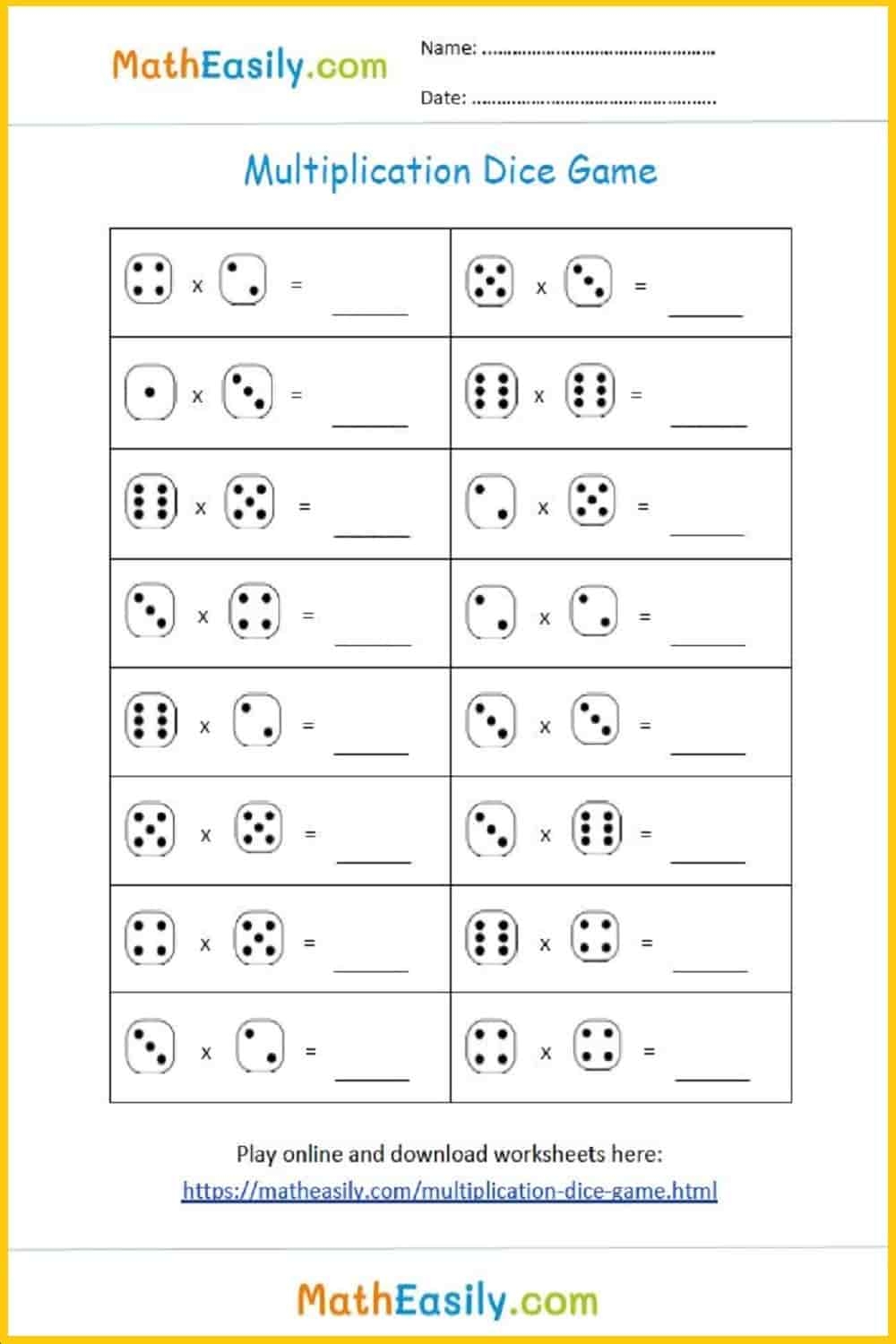 Free Printable Easy Multiplication Worksheets